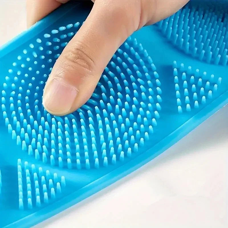 Silicone Body Scrub Brush Exfoliating Shower Sponge Bath Belt - Multi Color