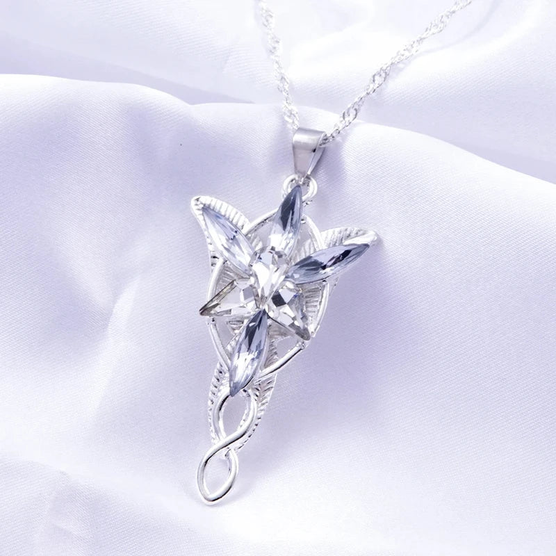 Elf Princess Arwen Necklace Crystal Pendant for Women - Twilight Star Jewelry