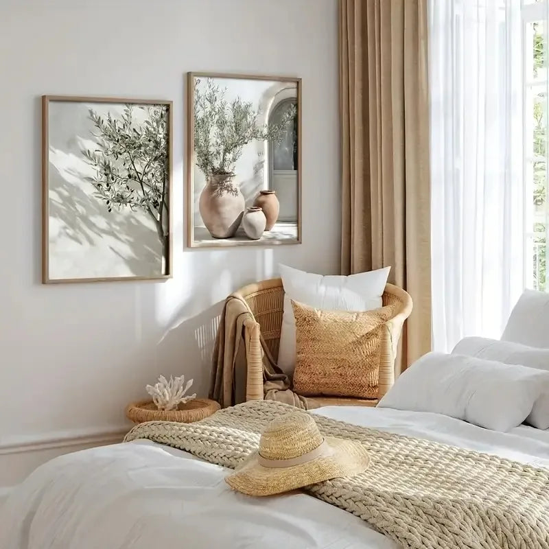 Mediterranean Olive Tree Canvas Wall Art Print for Living Room Bedroom Decor