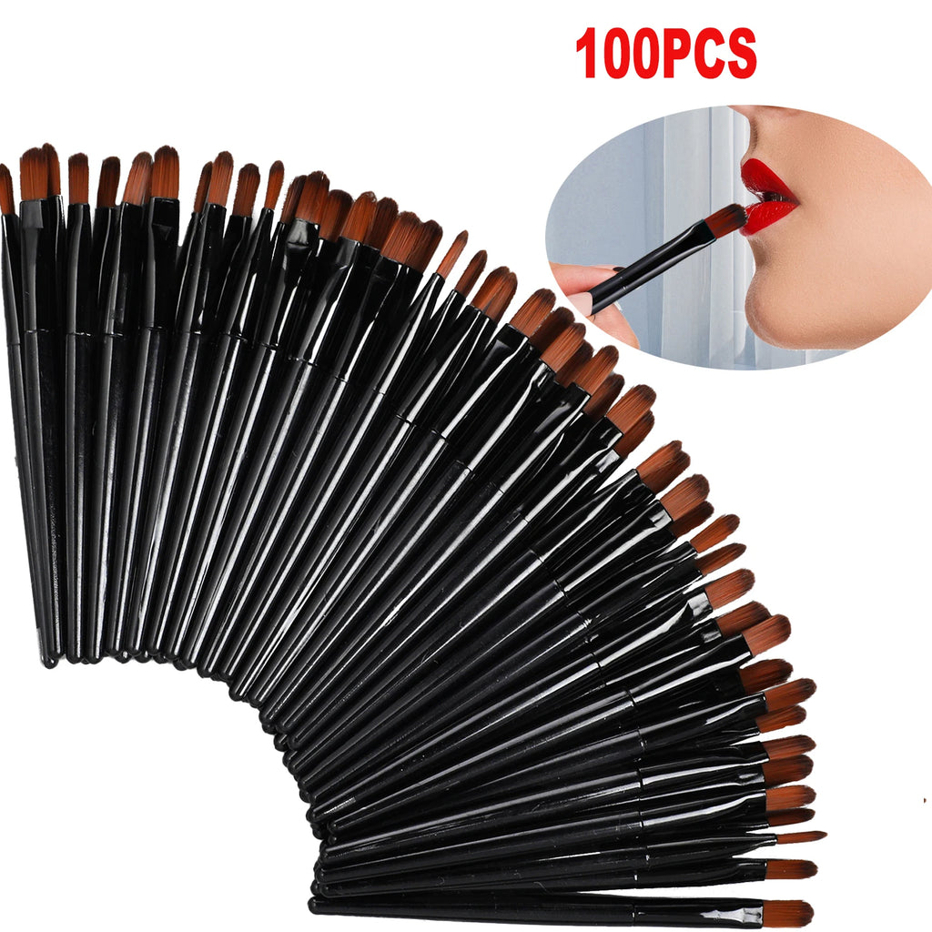 Disposable Lip Brush Applicator Set for Lip Gloss & Makeup - 50/100 Pcs