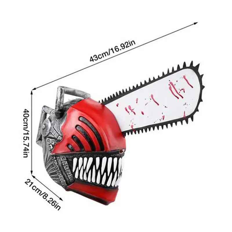 Halloween Horror Chainsaw Mask Latex Role Play Headgear Cosplay Prop