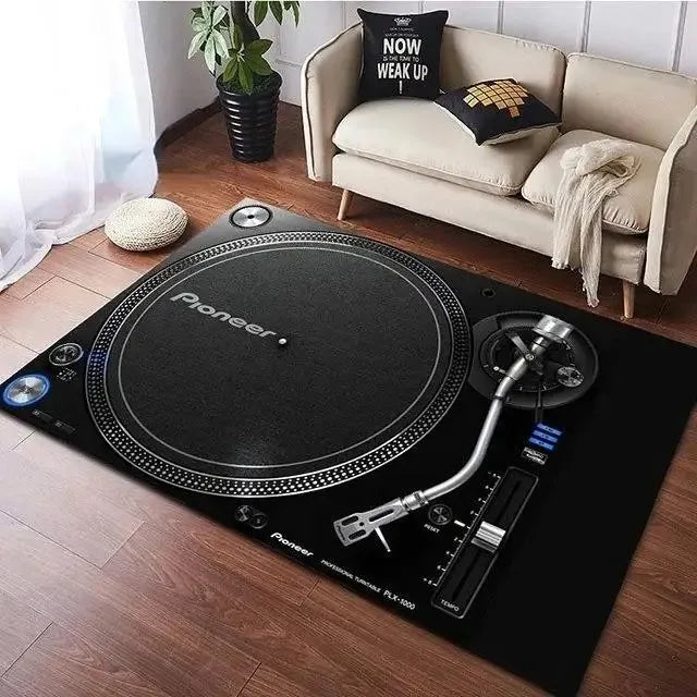 Vintage Cassette Tape Rug for DJ Studio Living Room Non-Slip Carpet