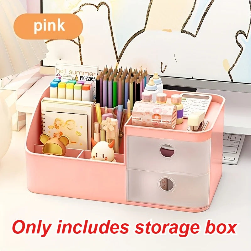 Large Capacity Desktop Storage Box Pen Holder for Tidy Workspace