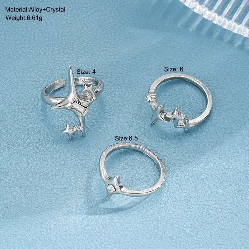 Open Geometric Metal Ring with Zirconia for Women - Glamour Jewelry Accessory