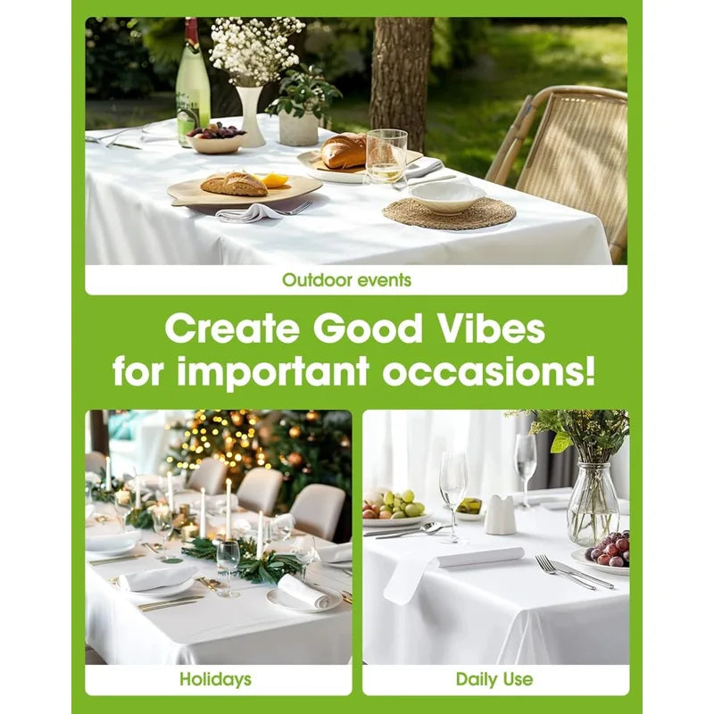 Disposable Plastic Rectangle Table Covers for Parties and Events, 10/5/2 Pack