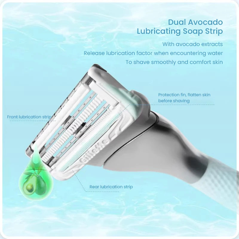 Women's Bikini & Body Hair Removal Razor with Irritation Bar - Blue