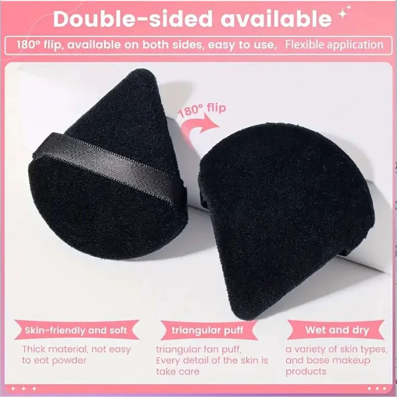 Triangular Makeup Sponge Puffs Set - Soft Skin-Friendly Cosmetic Tools for Home & Travel