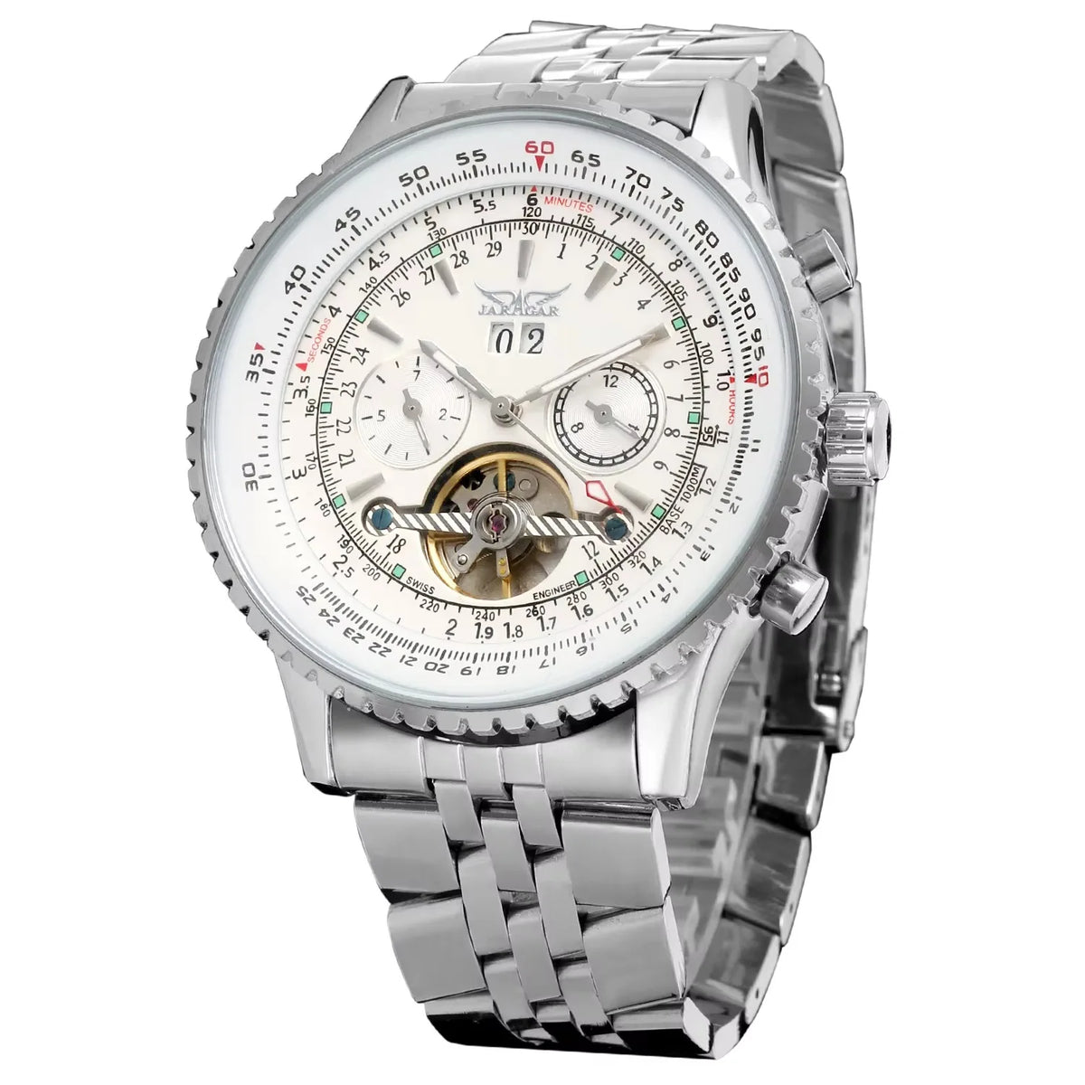 Men's Automatic Mechanical Watch 50mm Multifunctional Waterproof Business Casual