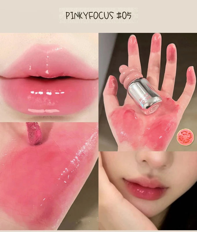 Clear Lip Oil with Glass Finish, Moisturizing & Non-Sticky Nude Shade - Layer for Brightening Lips