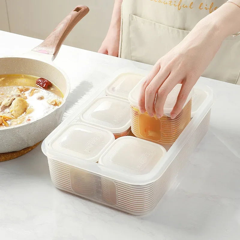 6-Grid Food Storage Containers with Lids - Fresh-Keeping and Organization