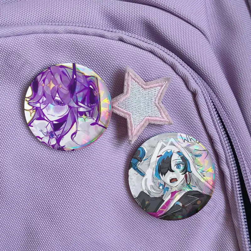 Custom Round Badge Pins for Bags Clothing and Gifts - Handmade Brooches