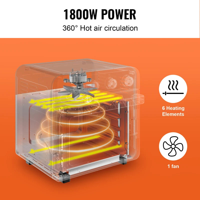 18L Air Fryer Toaster Oven Stainless Steel Countertop Combo - 7-in-1