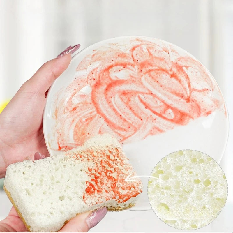 5pcs Agave Seaweed Kitchen Sponge Set - High Foam Dishwashing & Pot Scrubbing