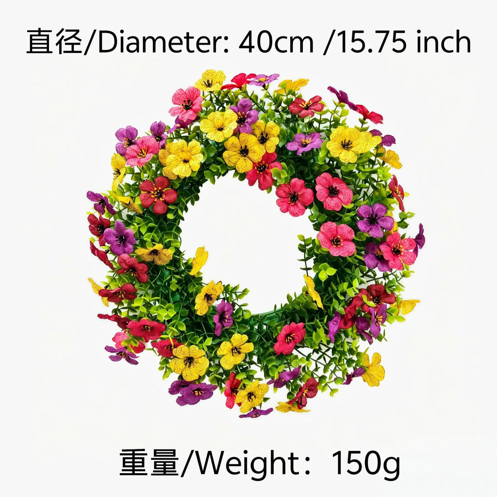 Violet Eucalyptus Wreath Spring Summer Holiday Door Decor Home Ornament