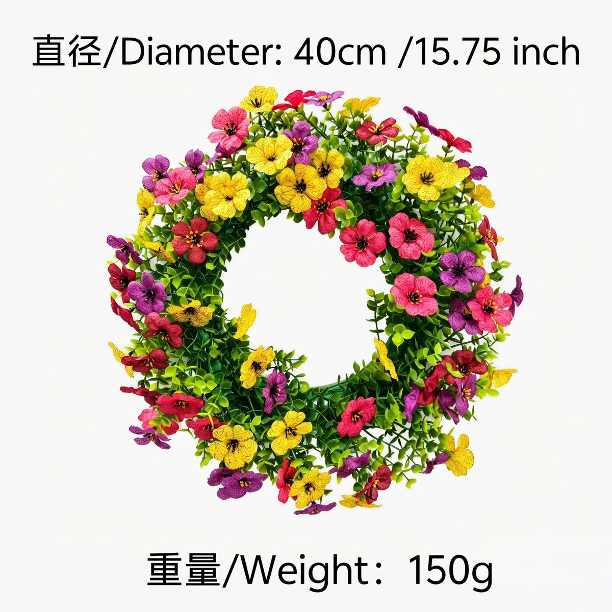 Violet Eucalyptus Wreath Spring Summer Holiday Door Decor Home Ornament