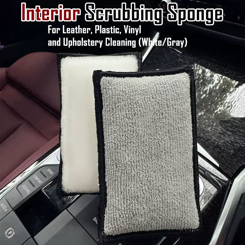 Microfiber Car Cleaning Sponge Set - Double-Sided Wax & Interior Detailers