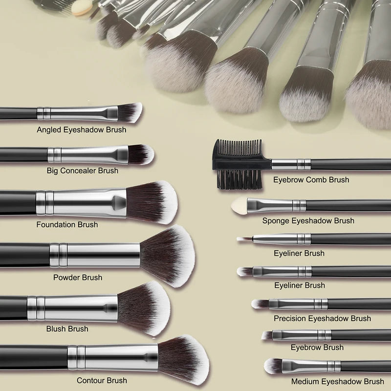Makeup Brush and Sponge Set - Soft Fluffy Cosmetic Tools for Face & Eyes