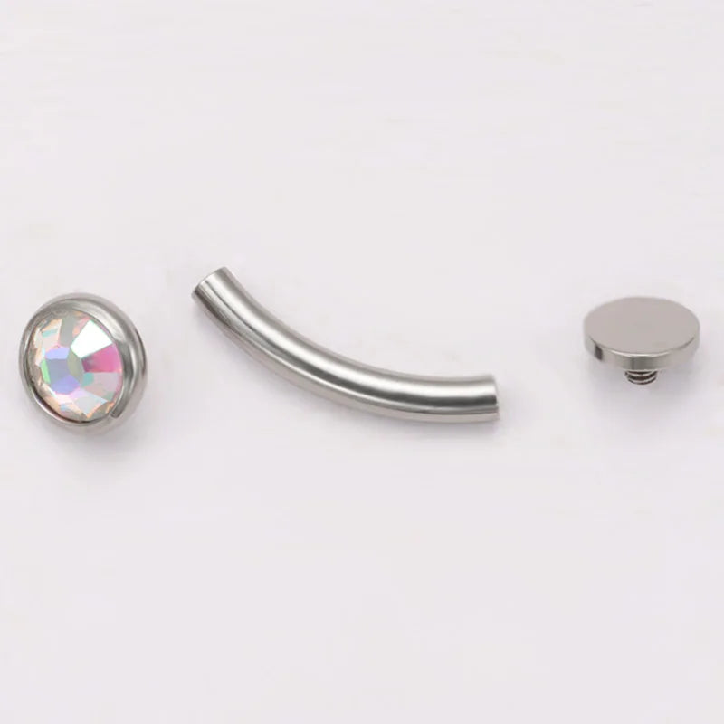 14G Titanium Belly Button Ring with Crystal Navel Piercing - Body Jewelry for Men Women