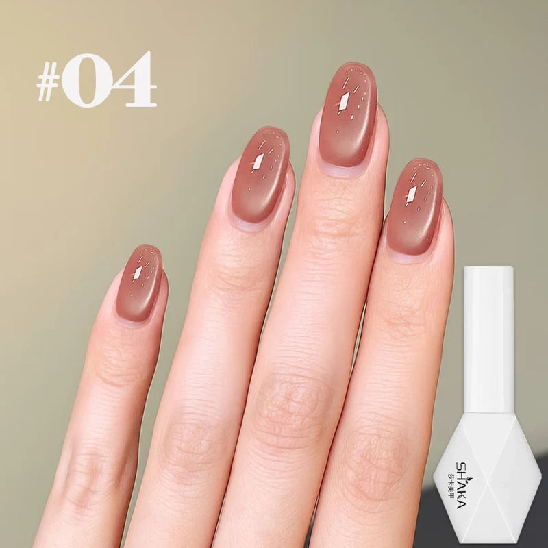 Spring Summer Cat Eye Gel Nail Polish Set - 12 Colors, Long-Lasting & Brightening