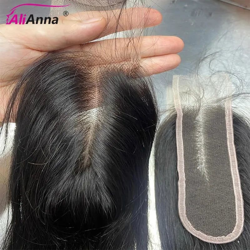 HD Lace Closure Human Hair Pre Plucked With Baby Hair 14-24 Inch Straight