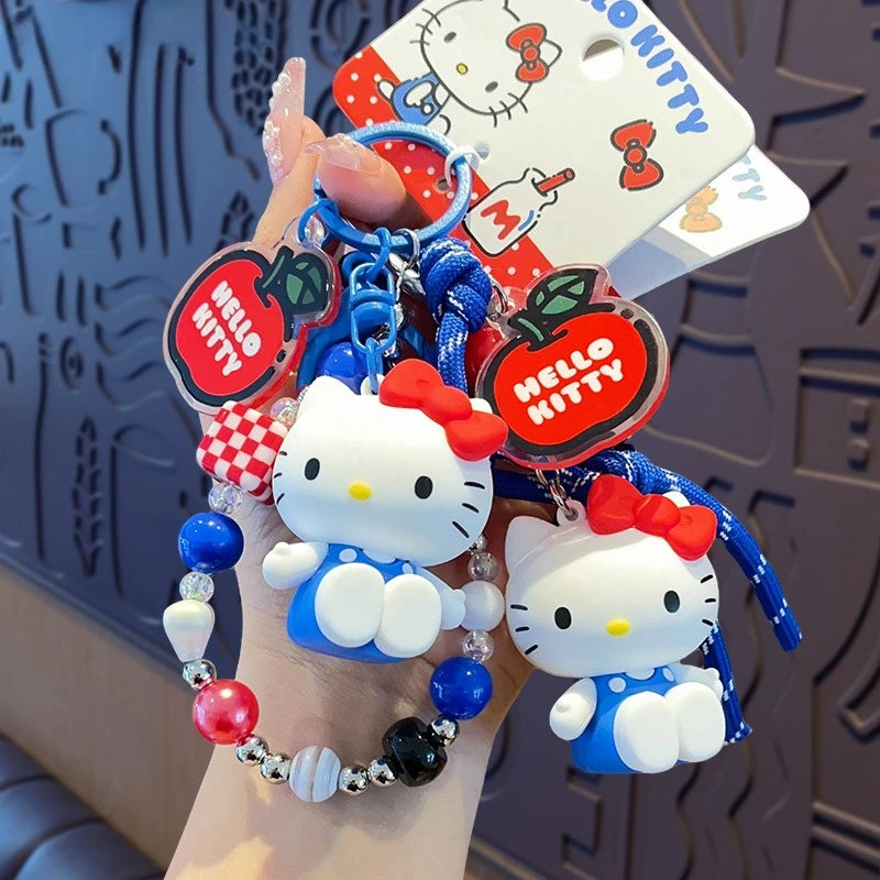 Kawaii Hello Kitty Doll Keychain Cartoon PVC Car Pendant Backpack Accessory