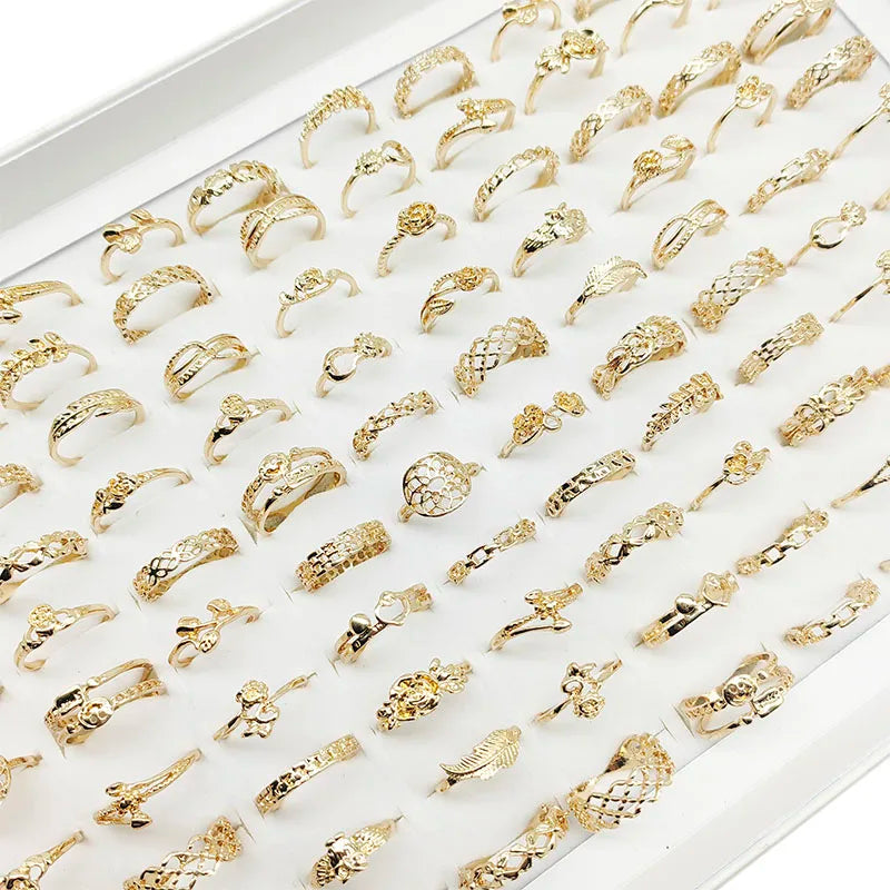 Set of 30 Antique Style Silver Finish Finger Rings for Women Mix Styles Gift Party