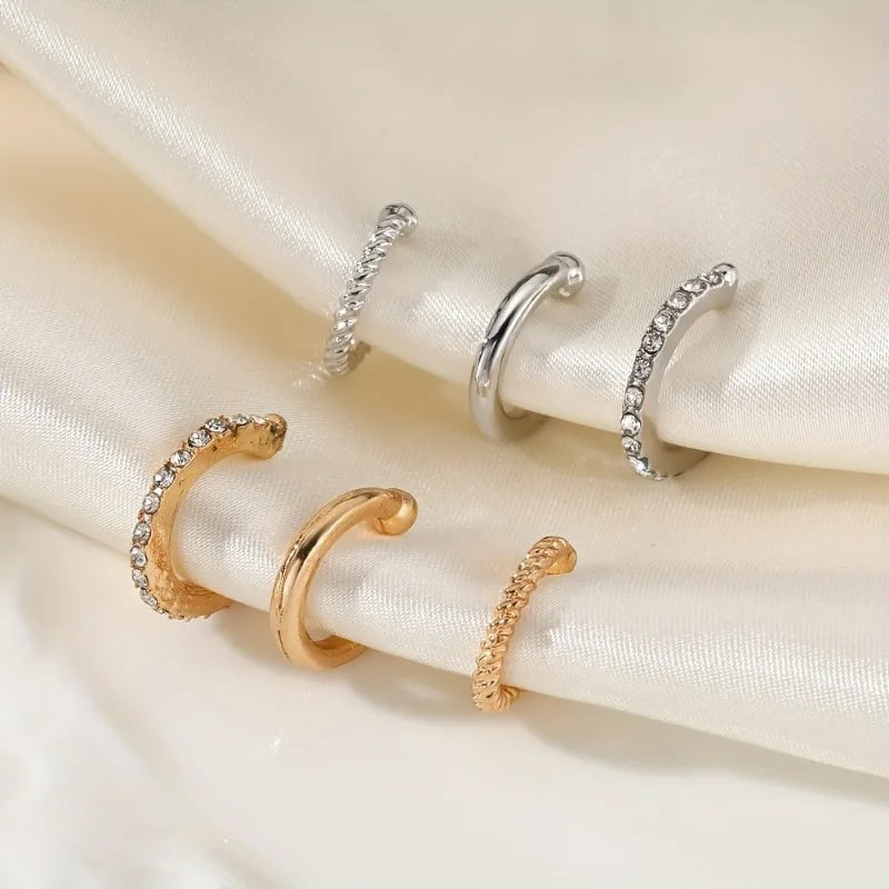 Minimalist Stainless Steel Clip Earrings for Women No Piercing Gold & Silver Tones