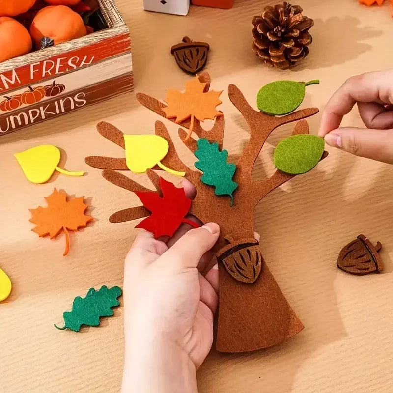 DIY Felt Tree Crafts Kit for Halloween Thanksgiving Christmas Wall Decor Set - 96 Pieces