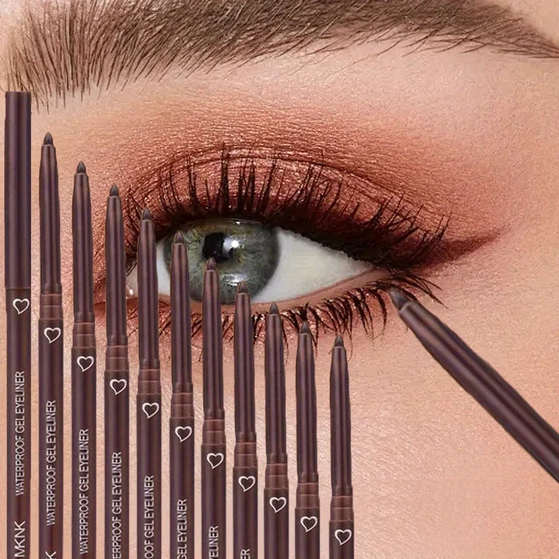 Waterproof Gel Eyeliner Pencil Set - Long Lasting, Matte Finish, Soft & Easy to Wear