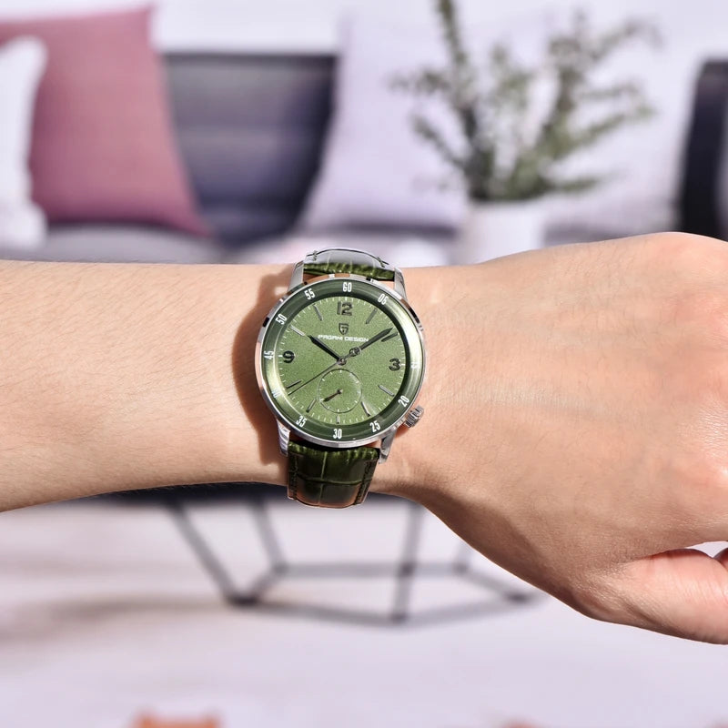 Men's Mechanical Watch 42MM Waterproof Leather Band Sapphire Glass