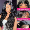 Deep Wave Human Hair Wig 13x6 HD Lace Front Pre-Plucked 200% Density for Women