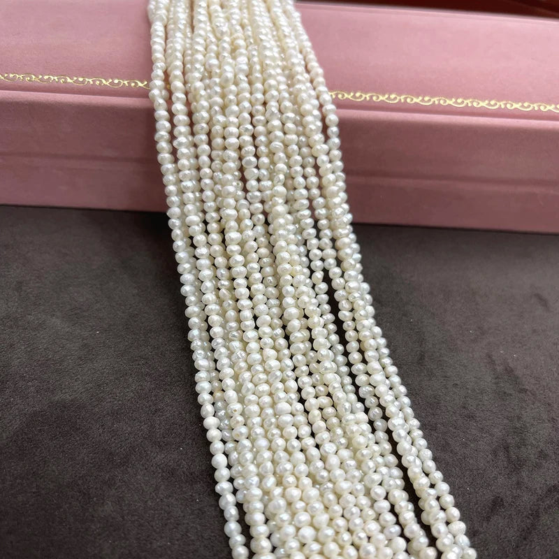 Natural 2-3mm Freshwater Pearl Beads for Jewelry Making Loose Beads - White & Colors