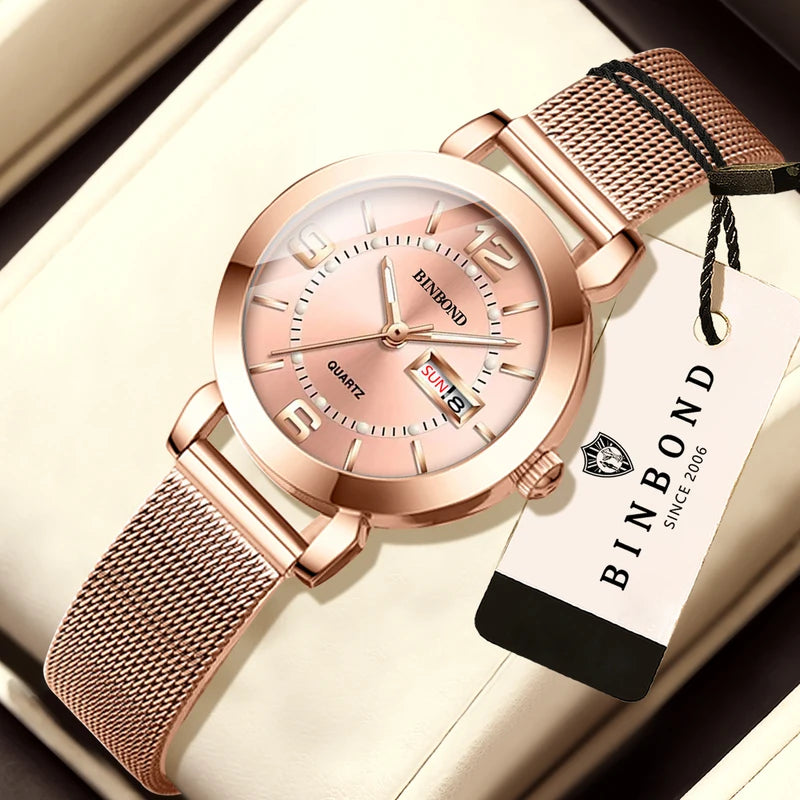 Luxury Quartz Women’s Watch Waterproof Auto Date Fashion Casual Luminous Business Watch
