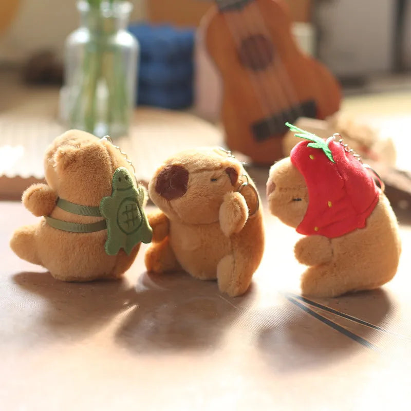 Cute Capybara Water Dolphin Plush Bag Charm Keychain - Doll Toy Gift