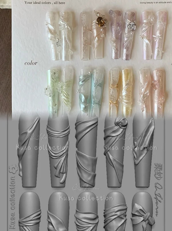 Seafood Pearl Nail Art Mold Silicone Template for DIY 3D Acrylic & Gel Nails