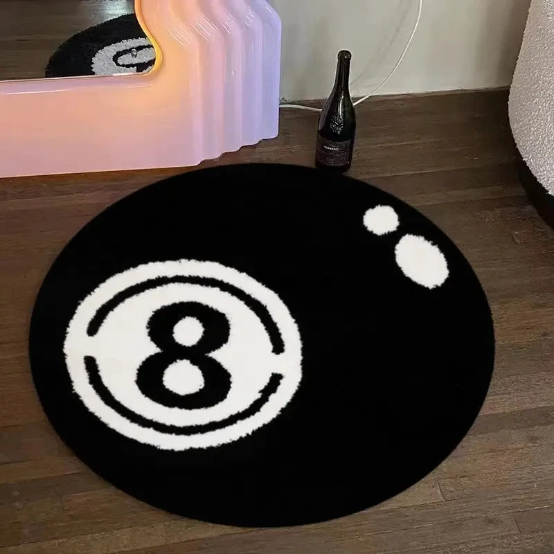 Fuzzy Billiards Carpet Floor Mat - Soft Living Room Rug for Bedroom & Home Decor
