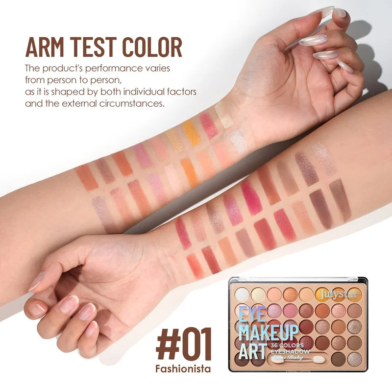 36-Shade Glitter Pearl Eyeshadow Palette for Stage & Party Makeup - Multi-Use