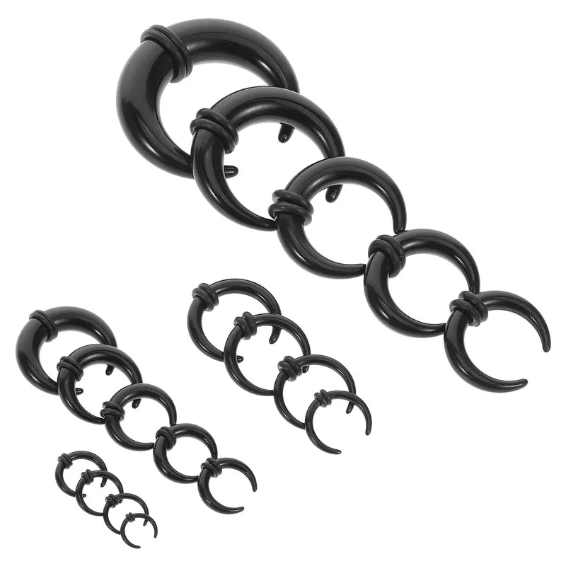 18PCS Acrylic Septum & Ear Stretching Jewelry Kit - U-Shaped Horseshoe Rings