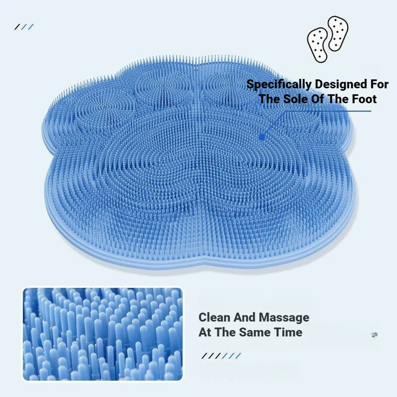 Non Slip Suction Cup Foot Scrub Mat for Bathroom Massage & Dead Skin Removal
