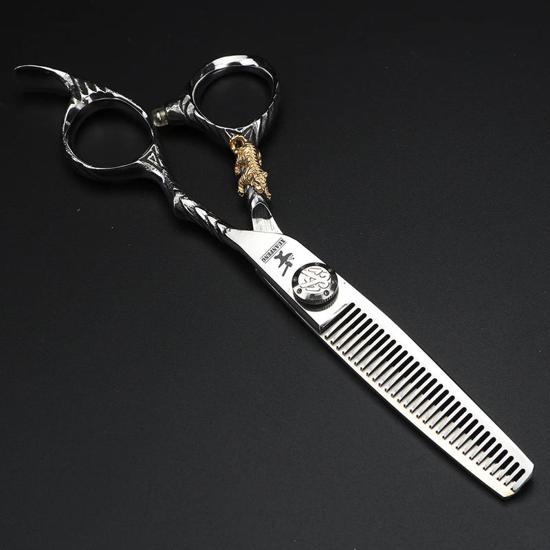 Professional 6-Inch Hair Cutting Scissors Set - Japanese 440C Thinning & Styling Shears