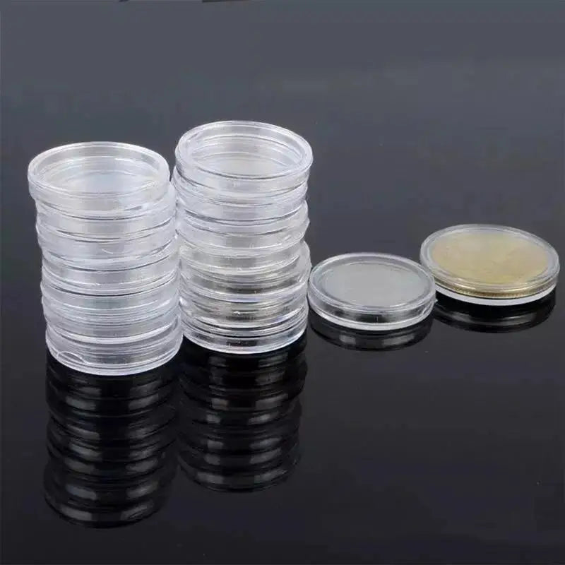 27mm Coin Capsules 100-Pack Plastic Storage Organizers for Coin Collection