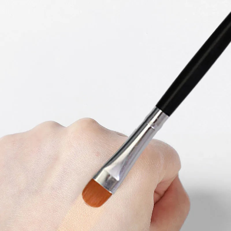 Flat Eyebrow Makeup Brush Set - Ultrathin Eyeliner & Contour Tools, Multiple Colors