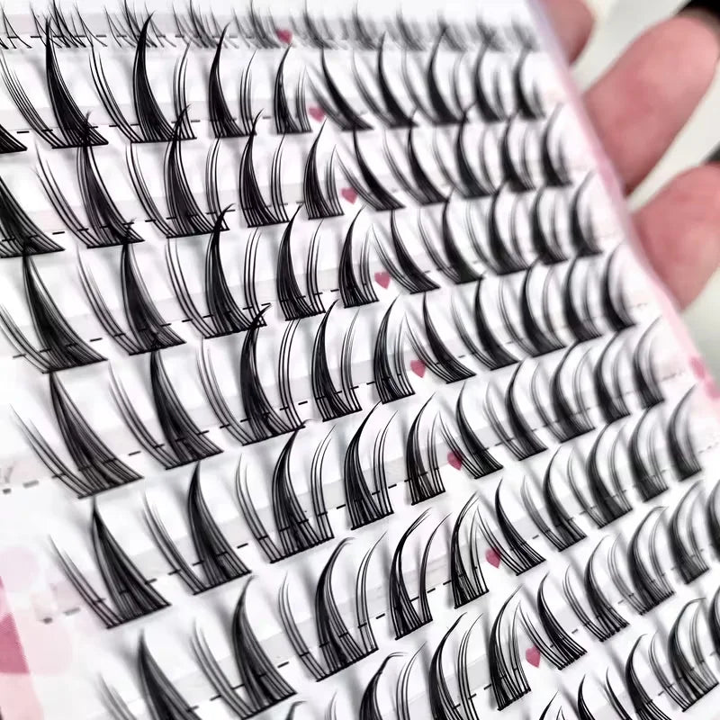 Natural Appearance False Eyelash Set - 104 Pieces, 6-15mm Mixed Length, C Curl, Cosplay Styling