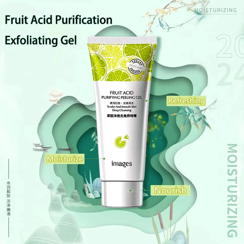 Natural Fruit Acid Peeling Gel Facial Cleanser - Deep Nourishing & Brightening, 80g