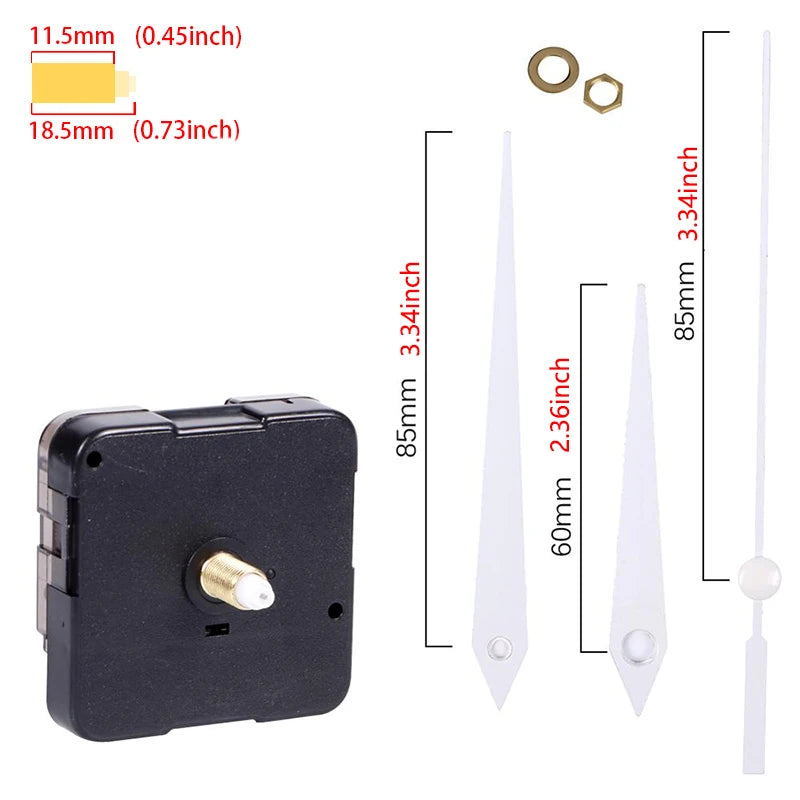 Silent Quartz Wall Clock Mechanism Kit with Hands for DIY Repair