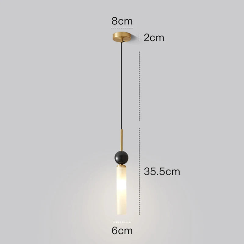 Minimalist Copper Chandelier for Bedroom Living Room - Luxurious Marble Finish