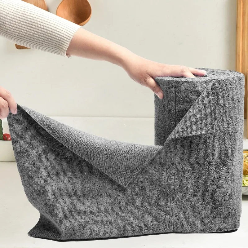Reusable Microfiber Cleaning Wipe Rolls - Dish Rags & Household Cloths, 50 Sheets
