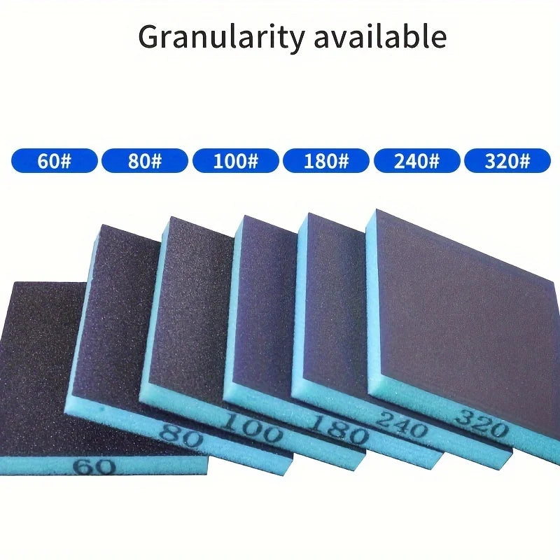 6PCS Washable Sanding Sponges 60-320 Grit Wet Dry Abrasive Blocks for Metal Wood Polishing