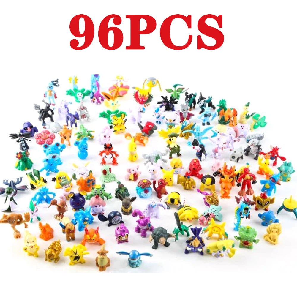 144-Piece Pokémon Pikachu Action Figure Toy Set - Mini Anime Collectibles