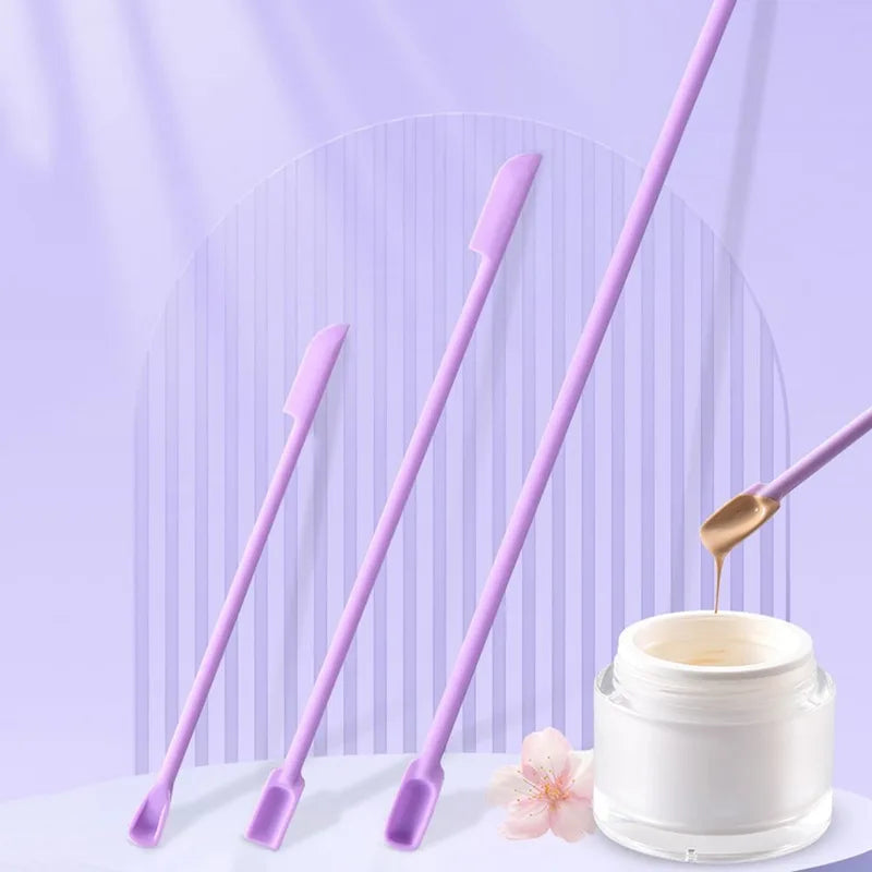 3Pcs Silicone Spatula Set Reusable Double-Head Scrapers for Cosmetics & Kitchen